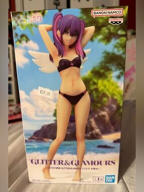 Bandai Namco GLITTER & GLAMOURS Purple-Haired Figure in Black Swimsuit